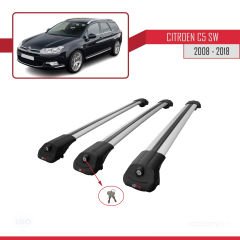 Citroen C5 SW 2008-2018 Arası ile uyumlu ACE-1 Ara Atkı Tavan Barı GRİ 3 ADET BAR