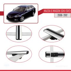 Mazda 6 Wagon (GH1/GH2) 2008-2012 Arası ile uyumlu Basic Model Ara Atkı Tavan Barı GRİ 3 ADET