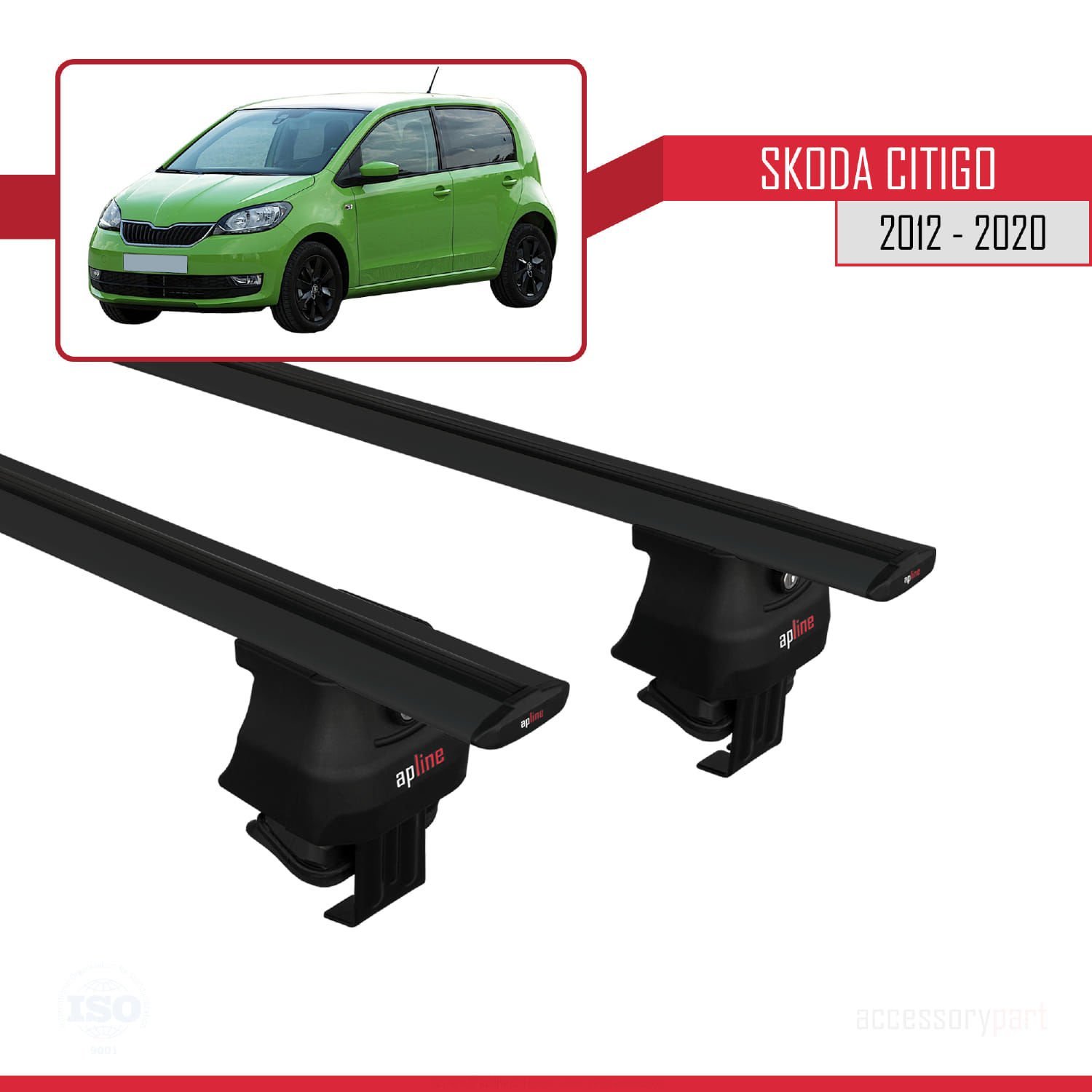 Skoda Citigo 2012-2020 Arası ile uyumlu ACE-4 Ara Atkı Tavan Barı SİYAH