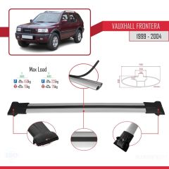 Vauxhall Frontera 1999-2004 Arası ile Uyumlu FLY Model Ara Atkı Tavan Barı GRİ