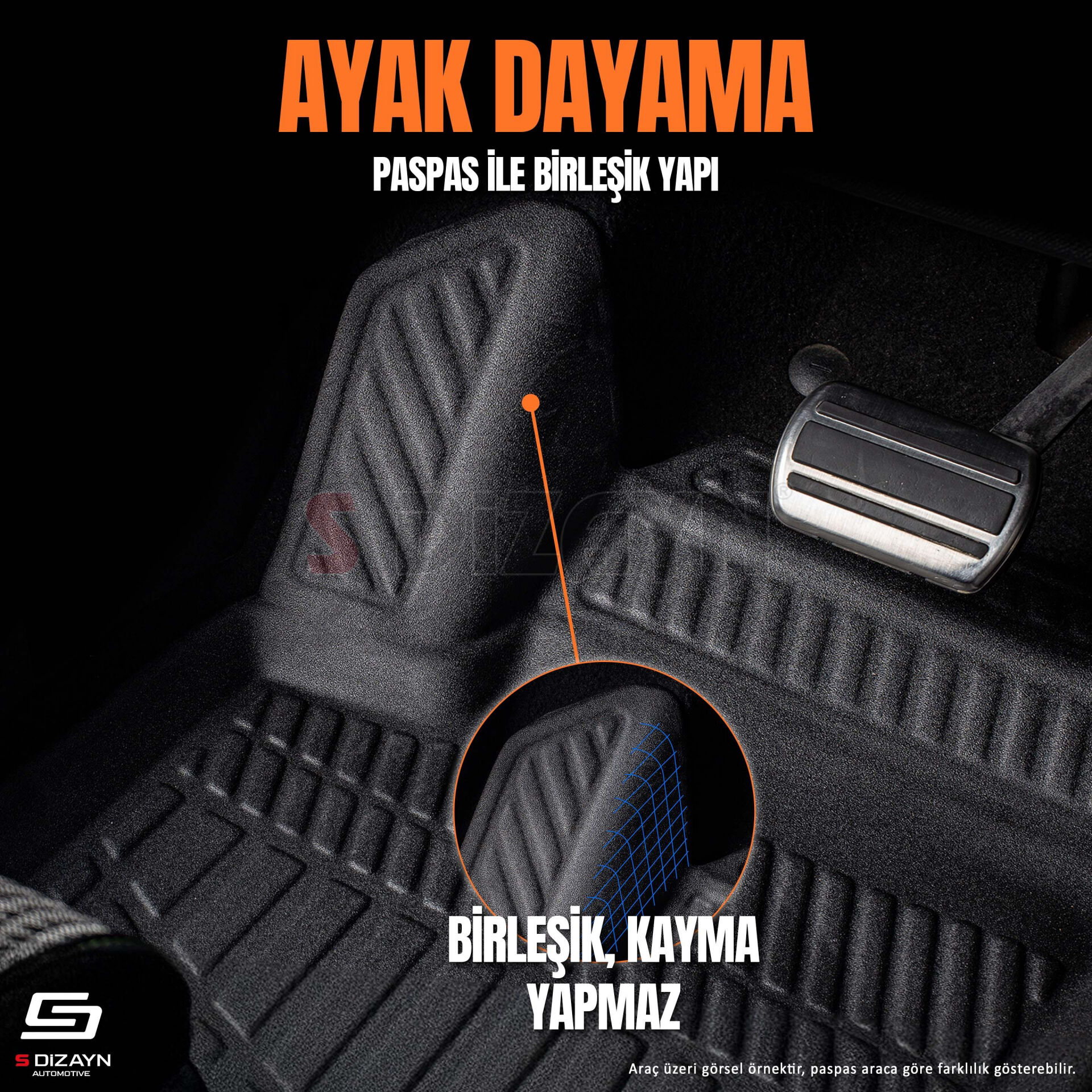 S-Dizayn Ford Focus 3 Makyajlı 3D Pro Havuzlu Paspas 2014-2019 A+ Kalite