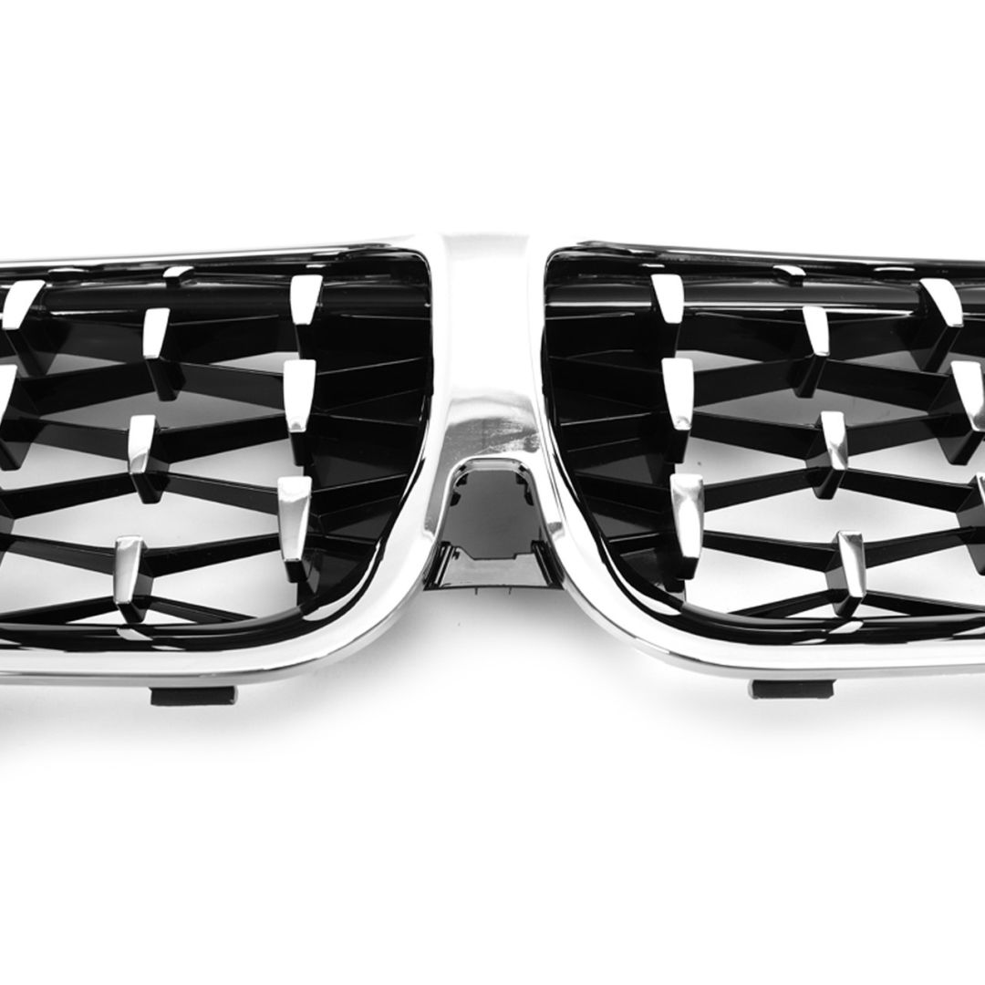 Bmw 3 Uyumlu Serisi G20 2019+ Diamond Panjur (Böbrek) - Krom Çerçeve