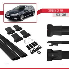 Citroen C5 SW 2008-2018 Arası ile Uyumlu FLY Model Ara Atkı Tavan Barı SİYAH