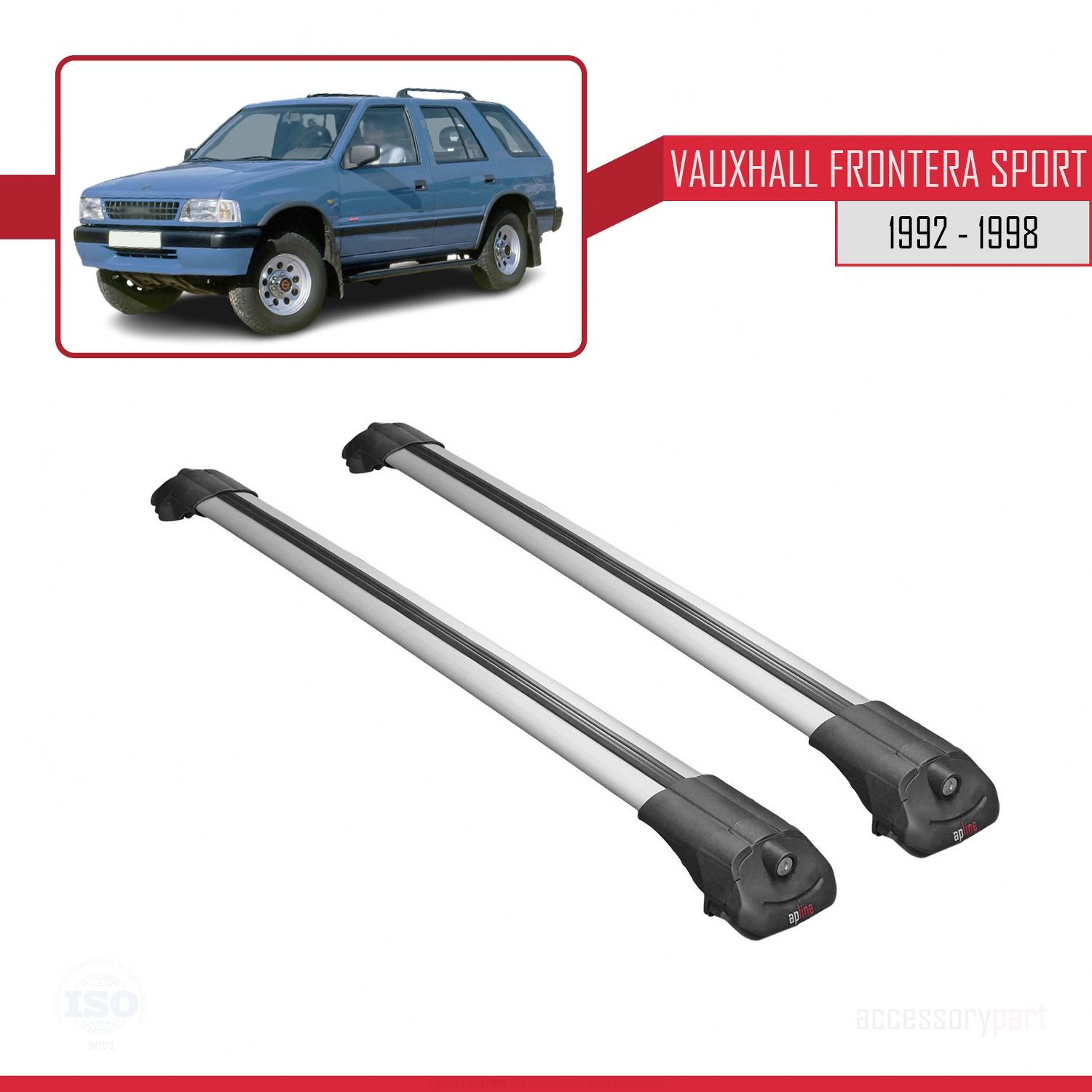 Vauxhall Frontera Sport 1992-1998 Arası ile uyumlu ACE-1 Ara Atkı Tavan Barı GRİ