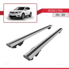 Nissan X-Trail (T32) 2014-2021 Arası ile uyumlu HOOK Model Anahtar Kilitli Ara Atkı Tavan Barı GRİ