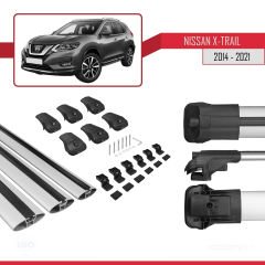 Nissan X-Trail 2014-2021 Arası ile uyumlu ACE-1 Ara Atkı Tavan Barı GRİ 3 ADET BAR