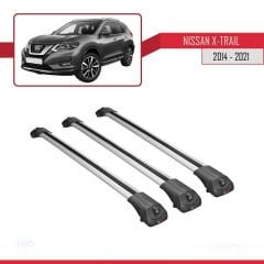 Nissan X-Trail 2014-2021 Arası ile uyumlu ACE-1 Ara Atkı Tavan Barı GRİ 3 ADET BAR