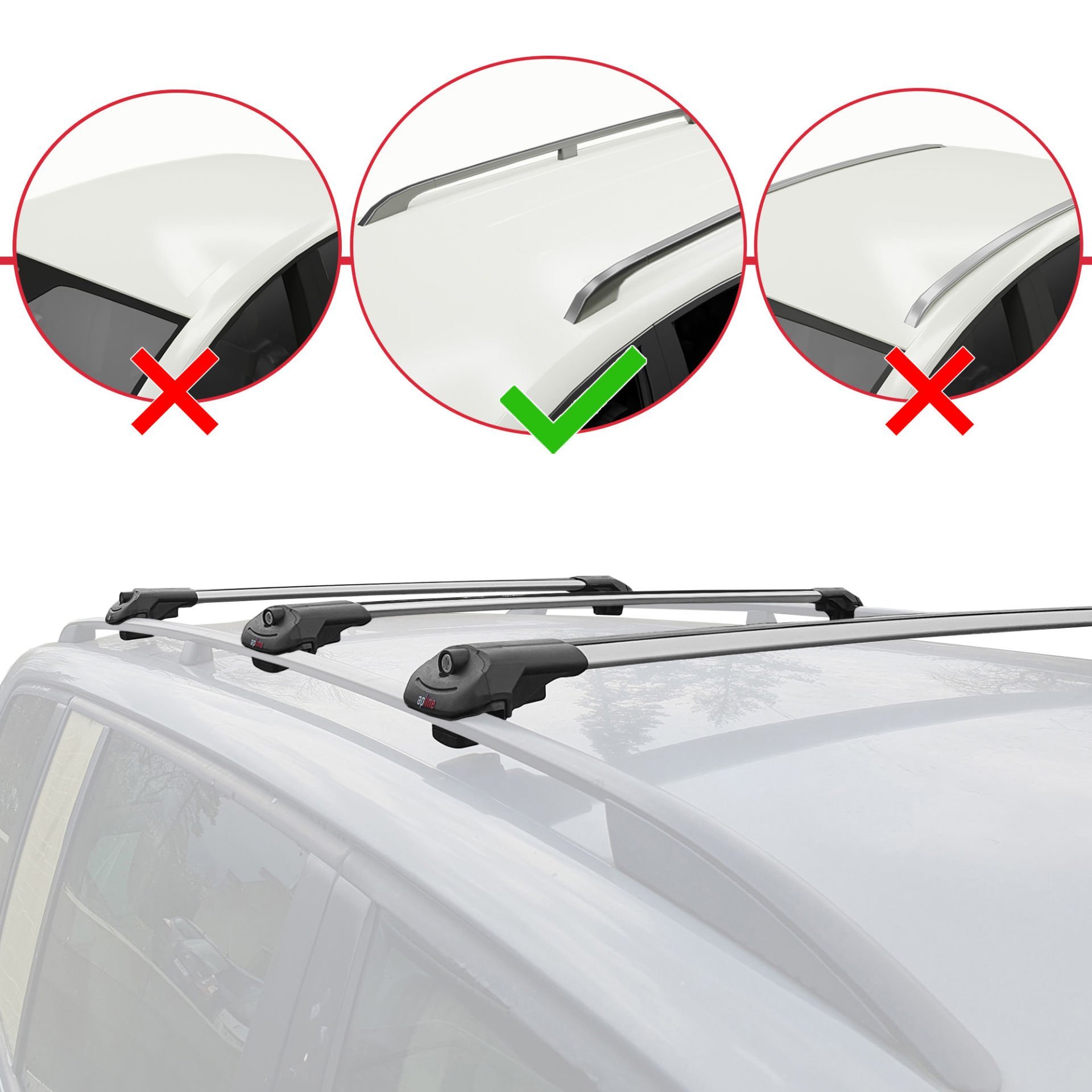 Nissan X-Trail 2014-2021 Arası ile uyumlu ACE-1 Ara Atkı Tavan Barı GRİ 3 ADET BAR