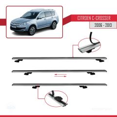 Citroen C-Crosser 2006-2013 Arası ile uyumlu Basic Model Ara Atkı Tavan Barı GRİ 3 ADET