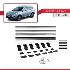 Citroen C-Crosser 2006-2013 Arası ile uyumlu Basic Model Ara Atkı Tavan Barı GRİ 3 ADET