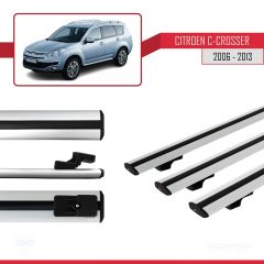Citroen C-Crosser 2006-2013 Arası ile uyumlu Basic Model Ara Atkı Tavan Barı GRİ 3 ADET