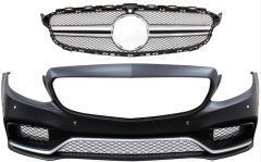 W205 C Uyumlu Serisi İçin C63 Görünüm Ön Tampon Panjur (Silver Trim) Parça