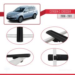 Citroen C-Crosser 2006-2013 Arası ile uyumlu Basic Model Ara Atkı Tavan Barı SİYAH 3 ADET