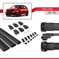 Skoda Kamiq 2019 ve Sonrası  ile uyumlu ACE-1 Ara Atkı Tavan Barı SİYAH 3 ADET BAR