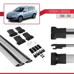 Citroen C-Crosser 2006-2013 Arası ile uyumlu FLY Model Ara Atkı Tavan Barı GRİ