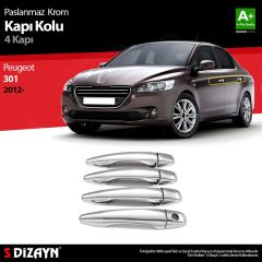 Peugeot 301 Uyumlu Krom Kapı Kolu 4 Kapı 2012 Üzeri