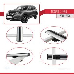 Nissan X-Trail 2014-2021 Arası ile uyumlu Basic Model Ara Atkı Tavan Barı GRİ 3 ADET