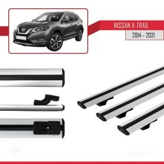 Nissan X-Trail 2014-2021 Arası ile uyumlu Basic Model Ara Atkı Tavan Barı GRİ 3 ADET