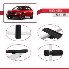 Skoda Kamiq 2019 ve Sonrası  ile uyumlu Basic Model Ara Atkı Tavan Barı SİYAH 3 ADET
