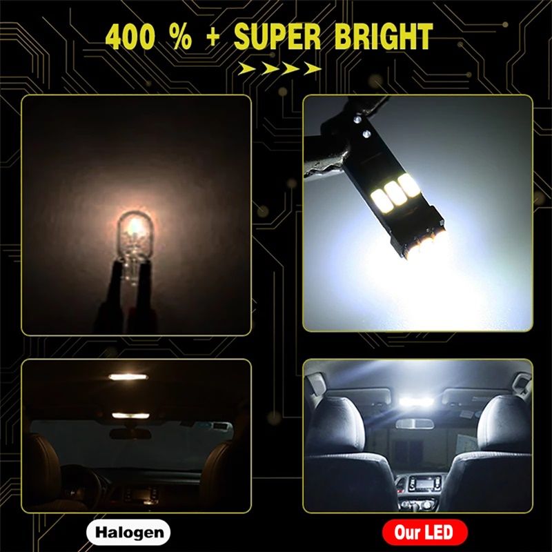 Dekoratif Led Ampul T10-15Smd 4014 Canbus 12V Çift Beyaz / Laam862