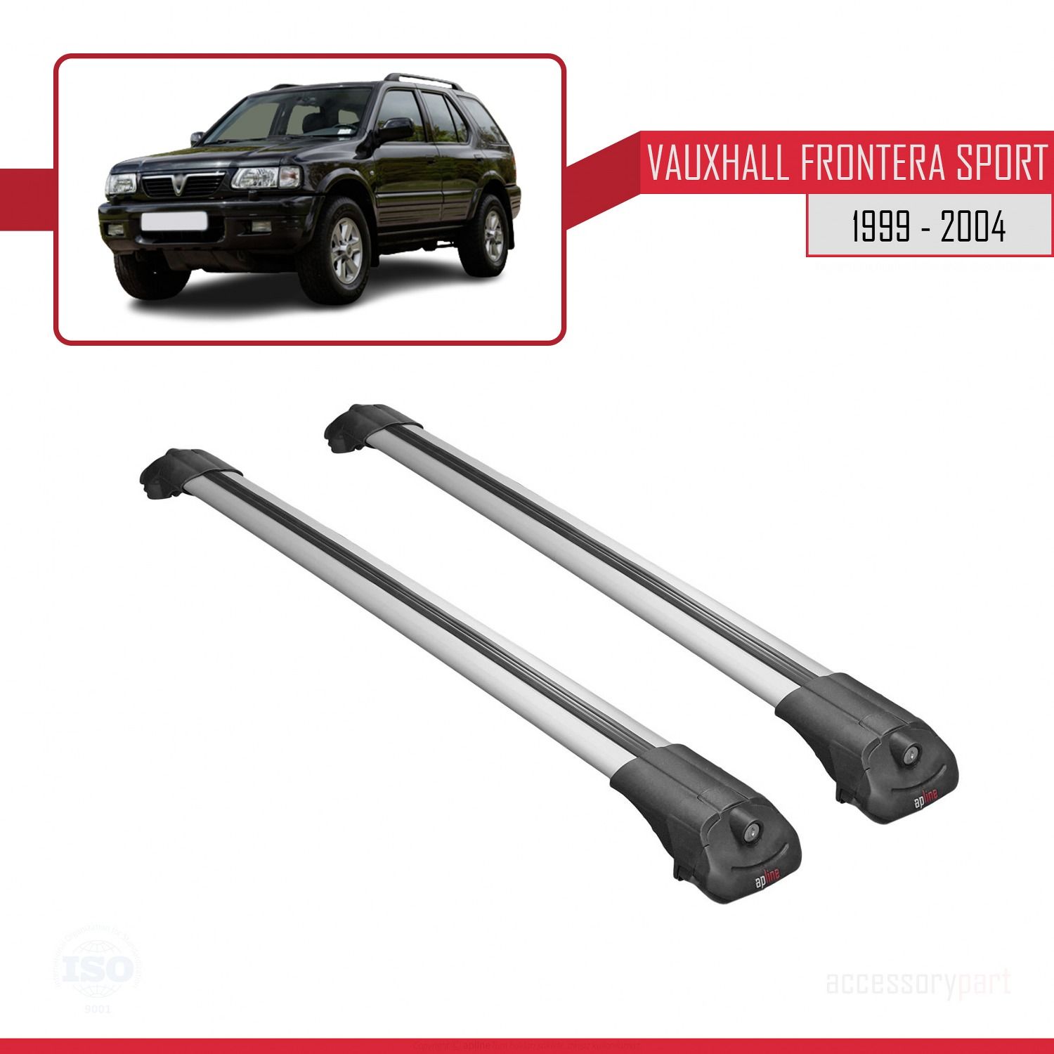Vauxhall Frontera Sport 1999-2004 Arası ile uyumlu ACE-1 Ara Atkı Tavan Barı GRİ