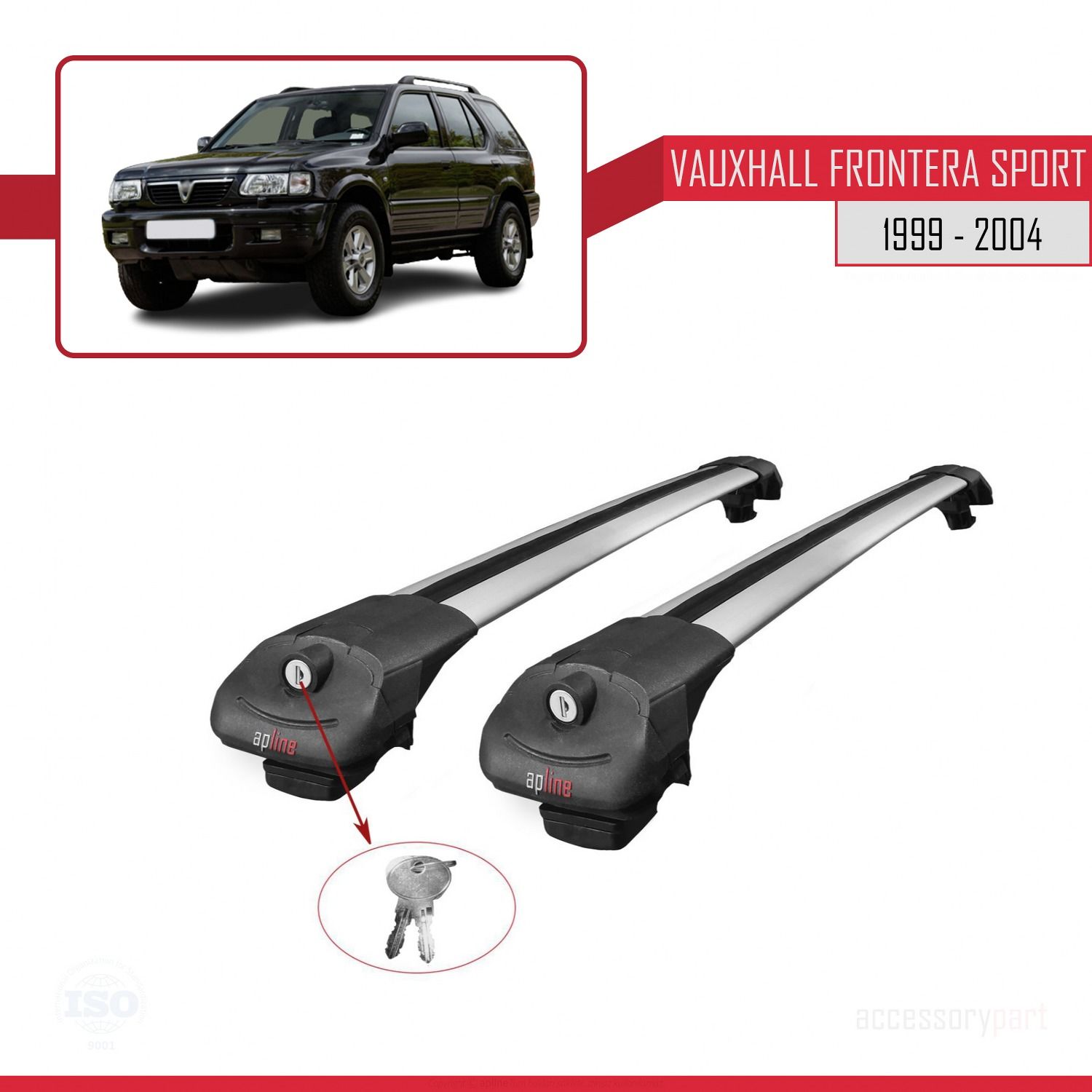 Vauxhall Frontera Sport 1999-2004 Arası ile uyumlu ACE-1 Ara Atkı Tavan Barı GRİ