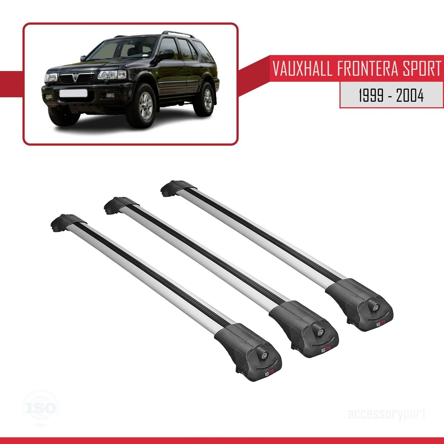 Vauxhall Frontera Sport 1999-2004 Arası ile uyumlu ACE-1 Ara Atkı Tavan Barı GRİ 3 ADET BAR
