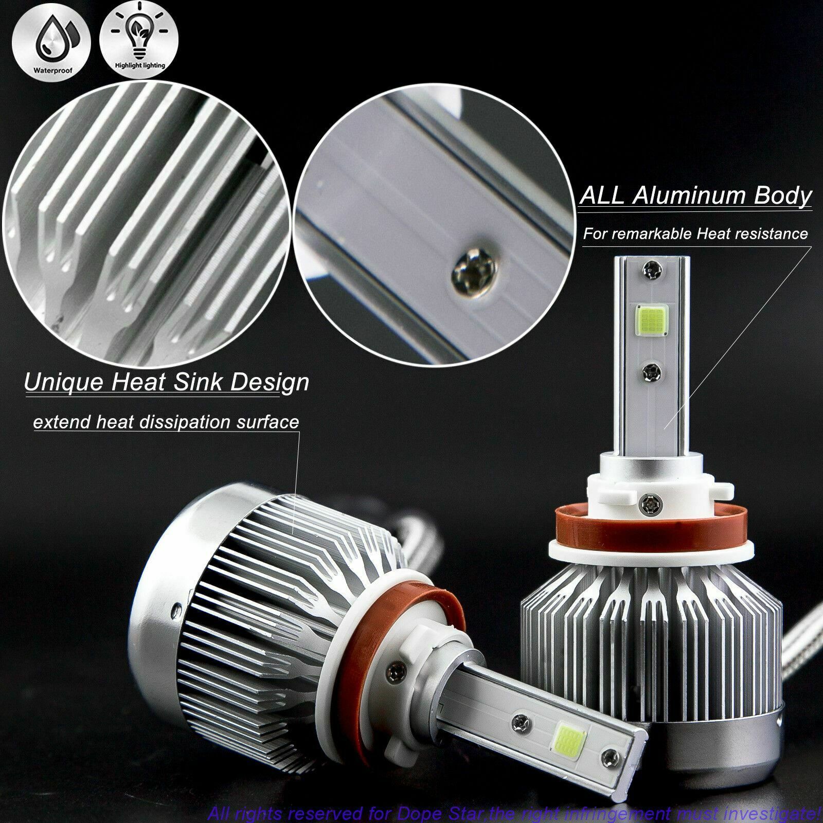 Led Far Ampulü H11-3500Lmx2-30W-12V Buz Mavisi / Laam705