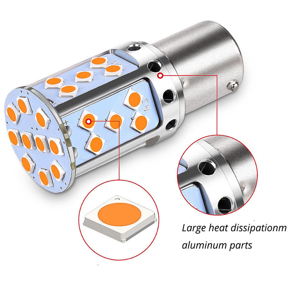 1156 Dekoratif led ampul tek duy canbuslı turuncu 12v / LAAM945-1