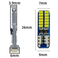 Dekoratif Led Ampul T10-24Smd 12V Çift - Beyaz / Laam860