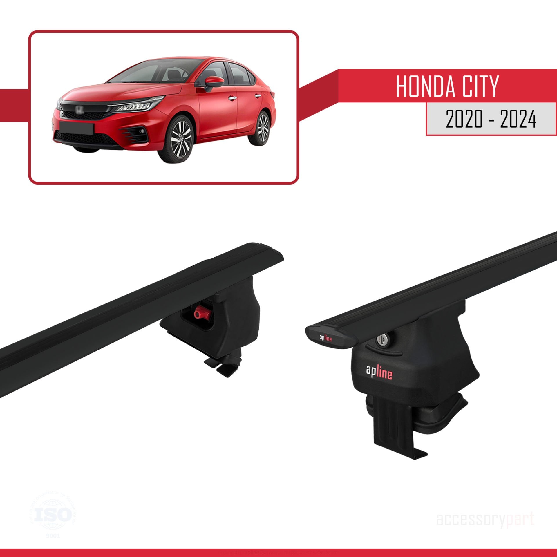 Honda City 2020 ve Sonrası ile uyumlu ACE-4 Ara Atkı Tavan Barı SİYAH