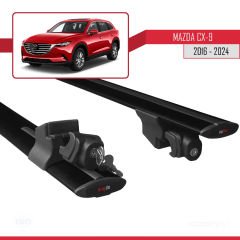 Mazda CX-9 2016 ve Sonrası ile uyumlu HOOK Model Anahtar Kilitli Ara Atkı Tavan Barı SİYAH