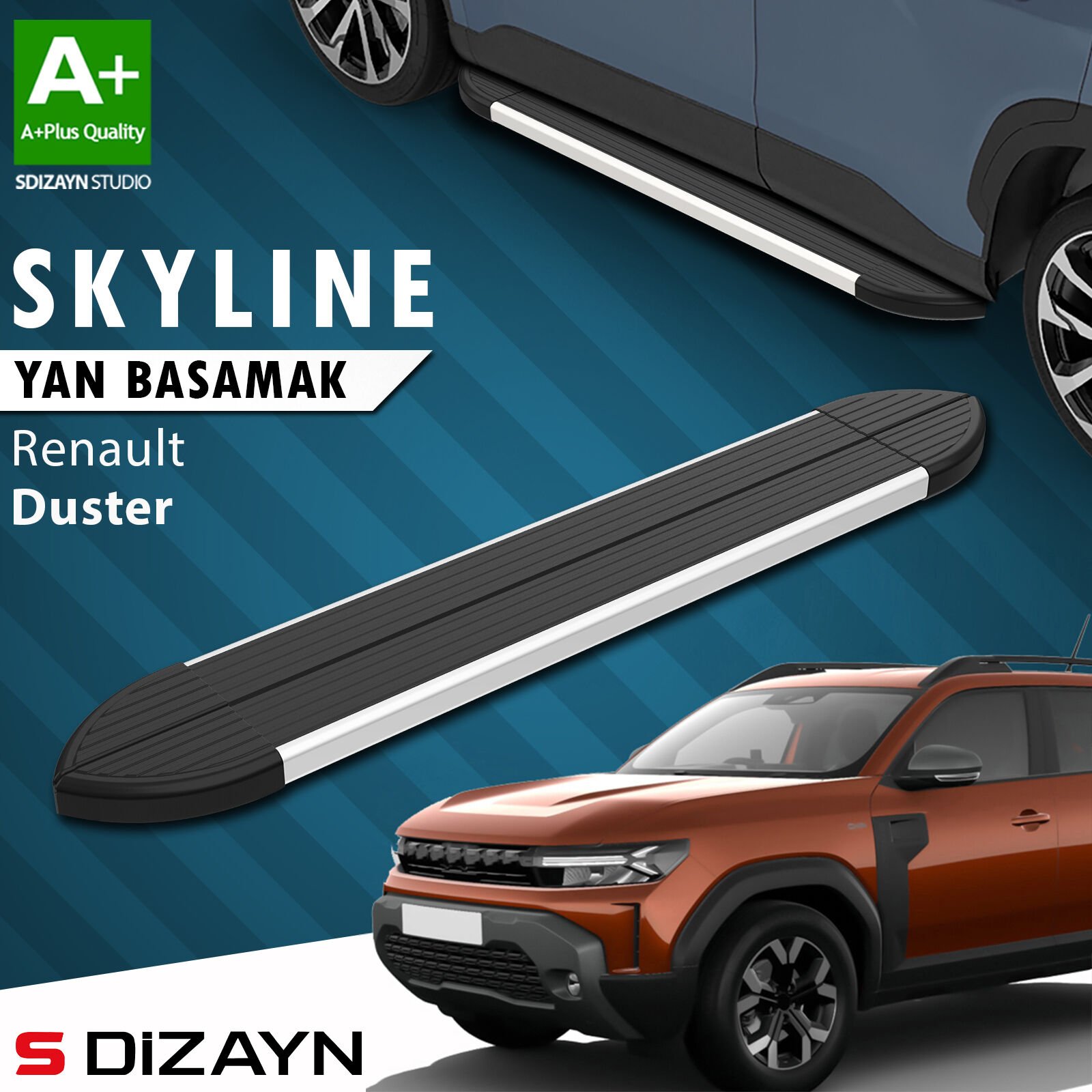 S-Dizayn Renault Duster 3 Skyline Aluminyum Yan Basamak 183 Cm 2024 Üzeri A+ Kalite