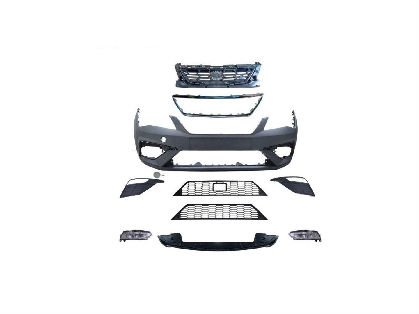 Seat Leon Uyumlu 2018-2020 Fr Ön Tampon Panjur Set(Sis Dahil)