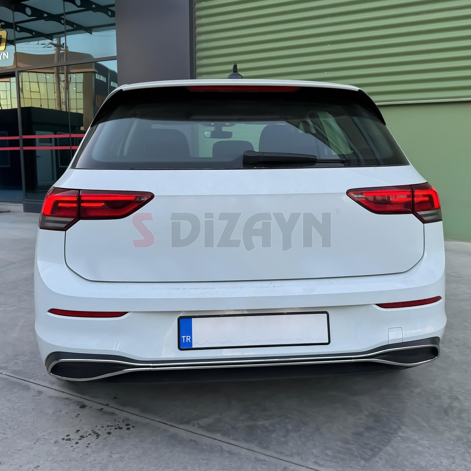 S-Dizayn VW Golf 8 Egzoz Görünümü Difüzör 4 Prç. 2020 Üzeri