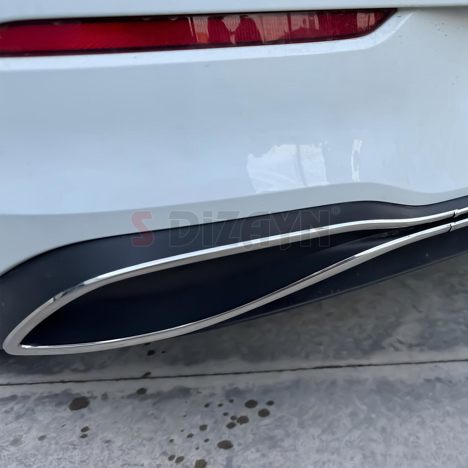 S-Dizayn VW Golf 8 Egzoz Görünümü Difüzör 4 Prç. 2020 Üzeri