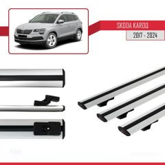 Skoda Karoq 2017 ve Sonrası ile uyumlu Basic Model Ara Atkı Tavan Barı GRİ 3 ADET
