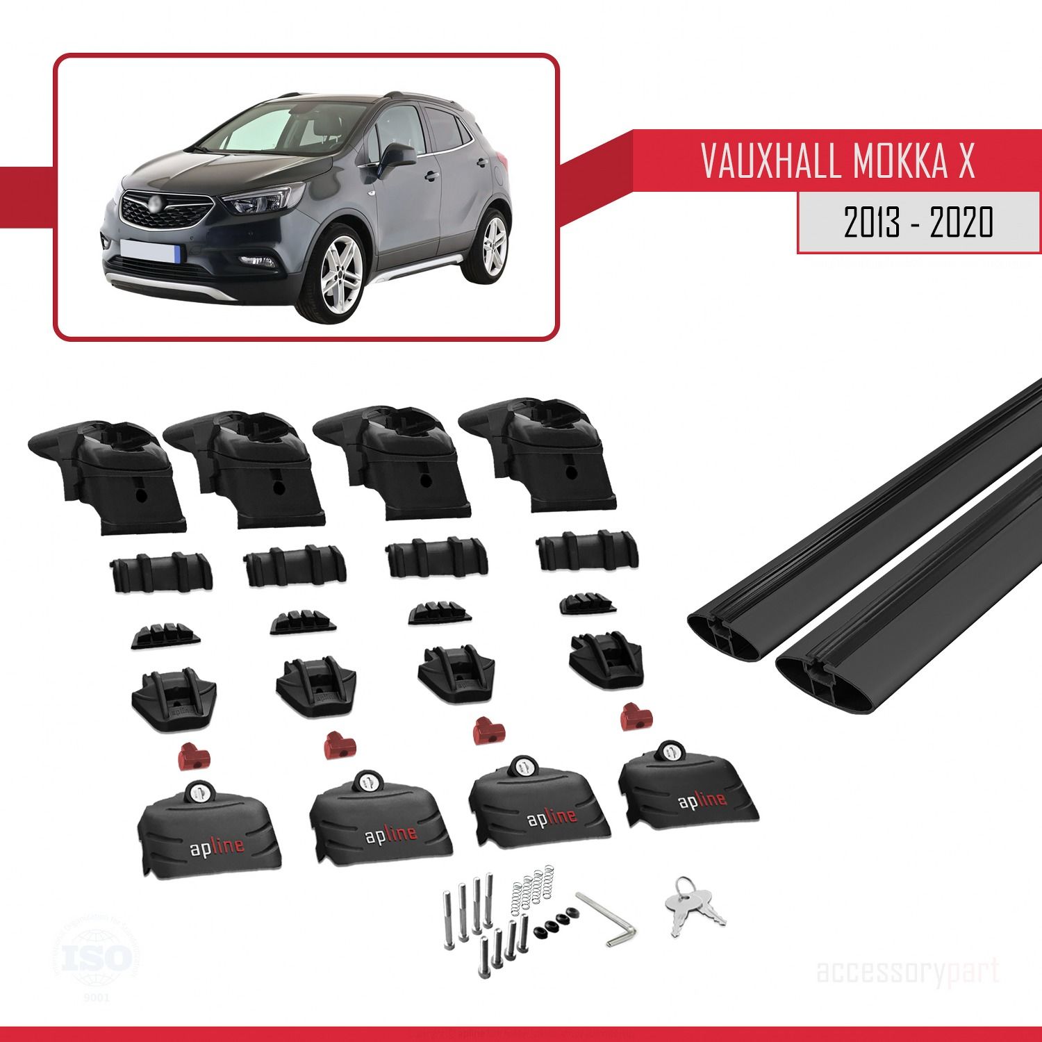 Vauxhall MOKKA X 2013-2020 Arası ile uyumlu ACE-2 Ara Atkı Tavan Barı SİYAH
