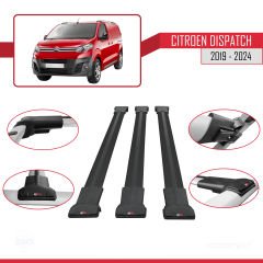 Citroen Dispatch 2019 ve Sonrası ile uyumlu FLY Model Ara Atkı Tavan Barı SİYAH  3 ADET