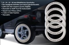 Renault Uyumlu 15 Jant Speed Hunters Lastik Yanağı Beyaz Renk 1 Takım 4 Adet