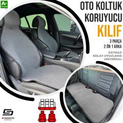 S-Dizayn Oto Koltuk Koruyucu Kılıf Füme Universal 2+1 Parça Ön Arka A+ Kalite