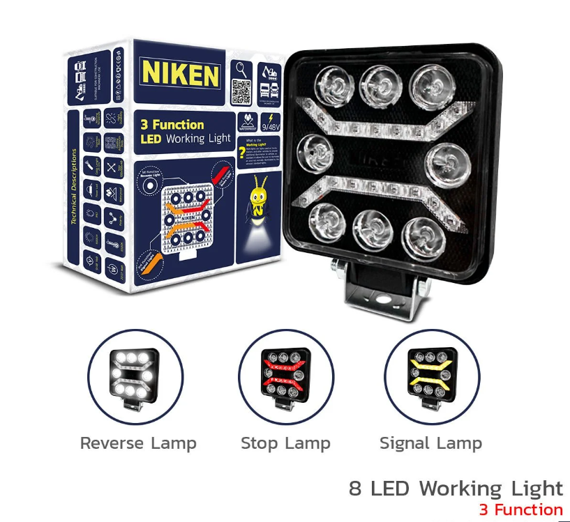 Niken Çalışma Lambası Pro 8 Led 3 Fonksıyon Kare