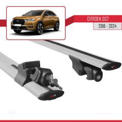 Citroen DS7 CROSSBACK 2018 ve Sonrası ile uyumlu HOOK Model Anahtar Kilitli Ara Atkı Tavan Barı GRİ