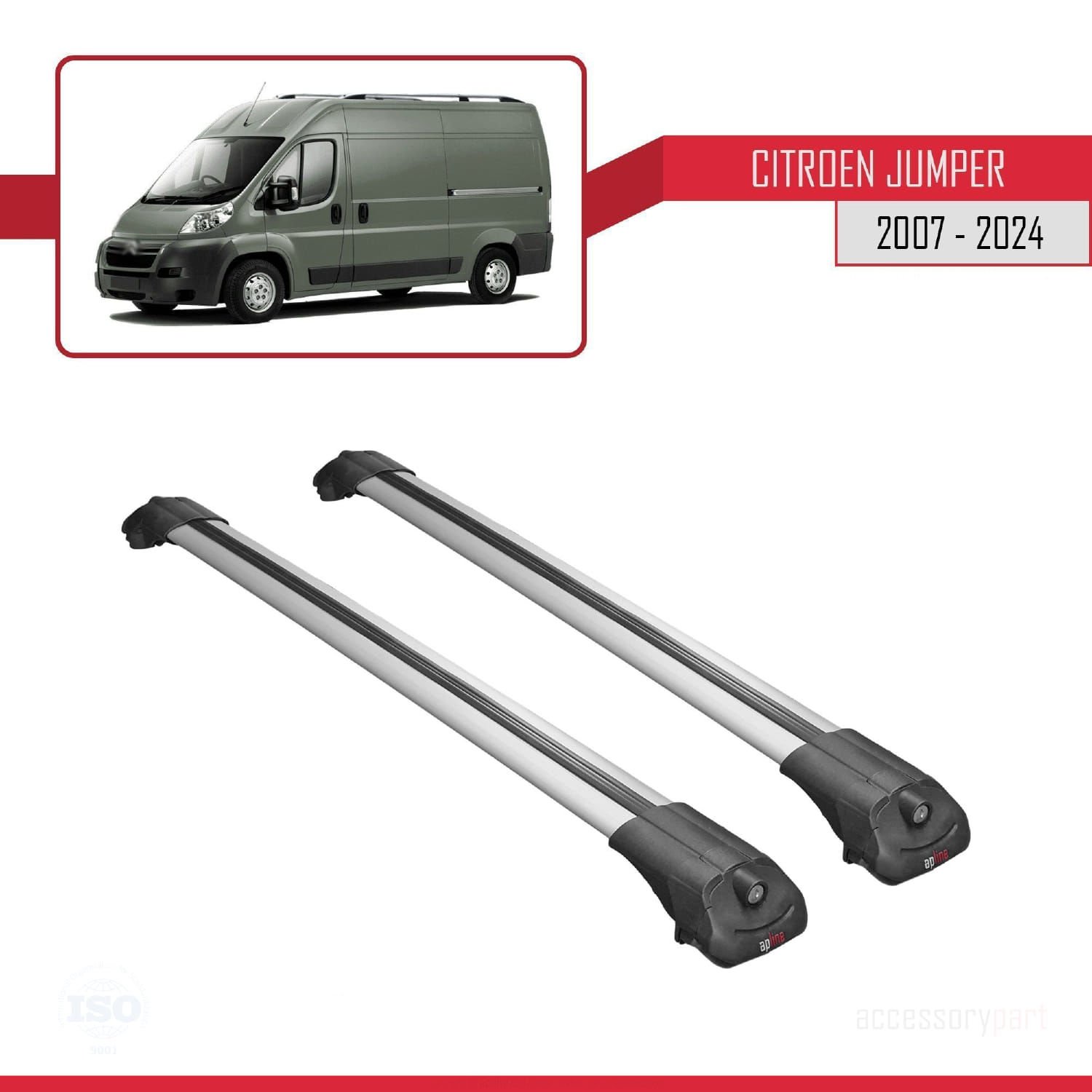 Citroen Jumper 2007 ve Sonrası ile uyumlu ACE-1 Ara Atkı Tavan Barı GRİ