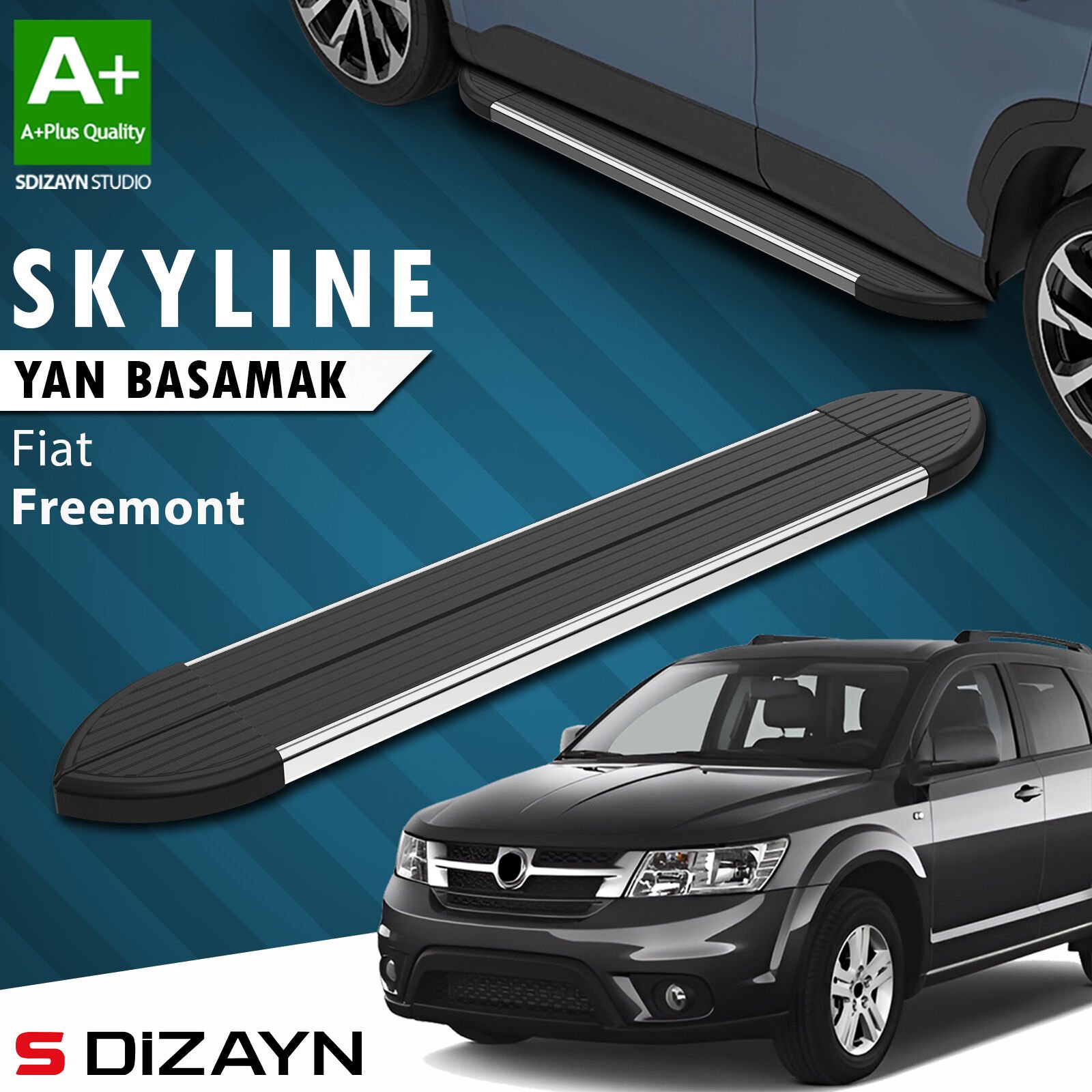 S-Dizayn Fiat Freemont Skyline Krom Yan Basamak 183 Cm 2010-2020 A+ Kalite