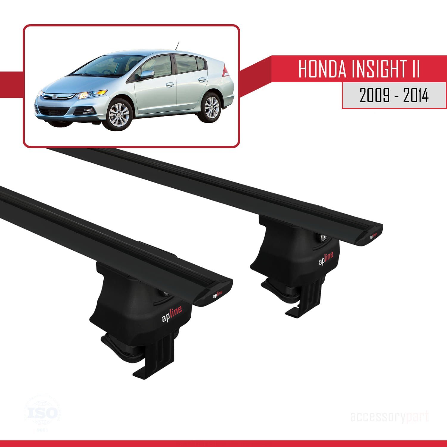 Honda Insight II 2009-2014 Arası ile uyumlu ACE-4 Ara Atkı Tavan Barı SİYAH