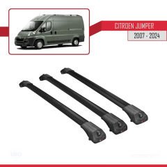 Citroen Jumper 2007 ve Sonrası ile uyumlu ACE-1 Ara Atkı Tavan Barı SİYAH 3 ADET BAR