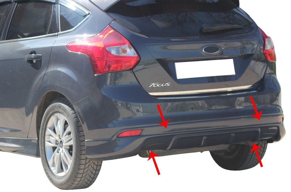 Ford Focus Uyumlu 3 Hatchback Arka Tampon Altı Fiber 2011-2014