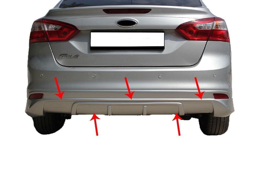 Ford Focus Uyumlu 3 Sedan Arka Tampon Altı Fiber 2011-2014