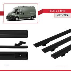Citroen Jumper 2007 ve Sonrası ile uyumlu Basic Model Ara Atkı Tavan Barı SİYAH 3 ADET